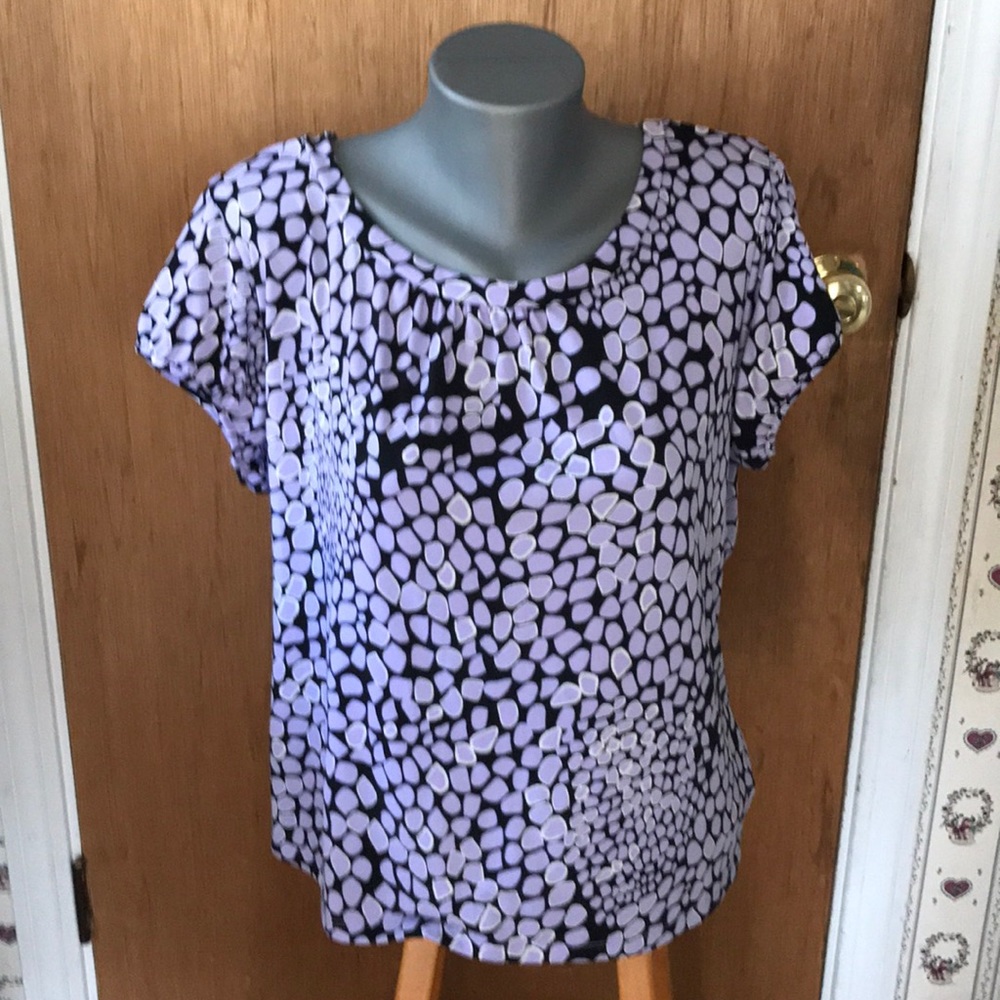Stretch blouse - purple and black design